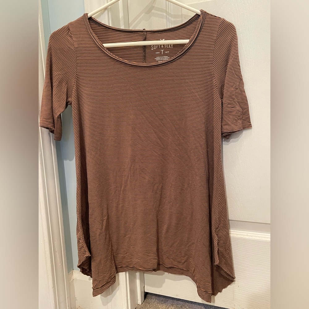 American Eagle Soft & Sexy short sleeve striped flowy t-shirt